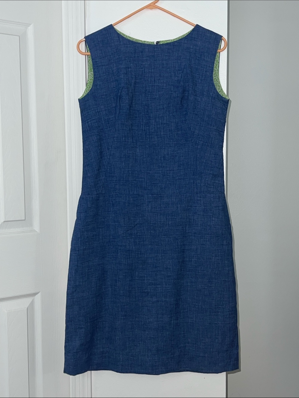 Blue Sleeveless Shift Dress